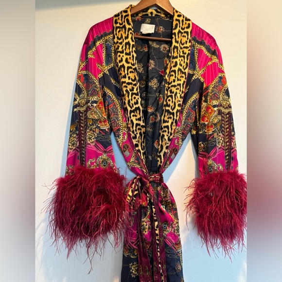 Camilla Robe with Feathers - Picture 2 of 9